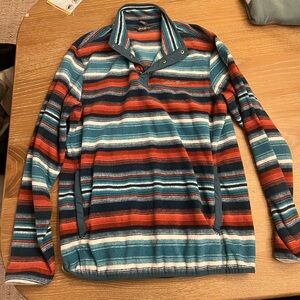 Eddie Bauer button up pull over multicolor - blue, orange and white
